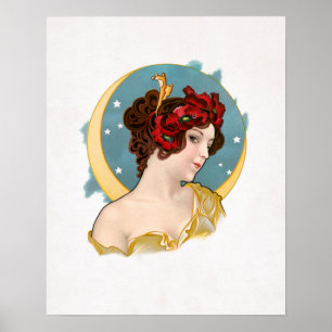 Vintage Illustration of a Woman Poster