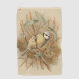 Vintage Illustration of Bluetit Golf Towel