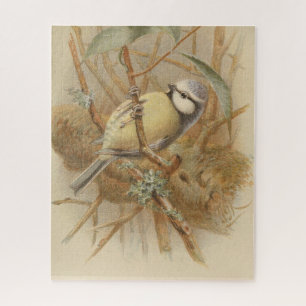 Vintage Illustration of Bluetit Jigsaw Puzzle