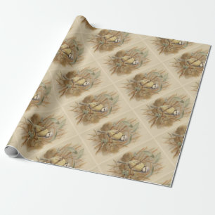 Vintage Illustration of Bluetit Wrapping Paper