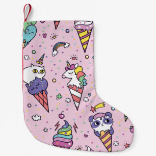 Vintage illustration of Cute ice cream cones that Small Christmas Stocking