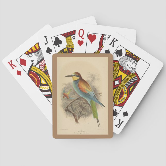 Vintage illustration of European Bee-Eater Playing Cards (Back)