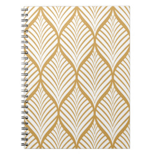 vintage illustration of geometric leaves seamless  notebook