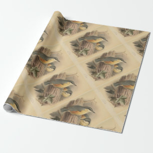 Vintage Illustration of Nuthatch Wrapping Paper