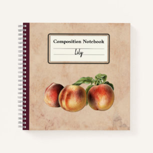 Vintage Illustration of Peaches Personalised Comp Notebook