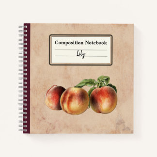Vintage Illustration of Peaches Personalised Comp Notebook