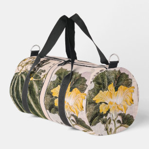 Vintage Illustration of Pumpkin, Leaves and Flower Duffle Bag