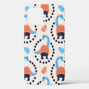 Vintage illustration of seamless pattern with a di iPhone 12 case