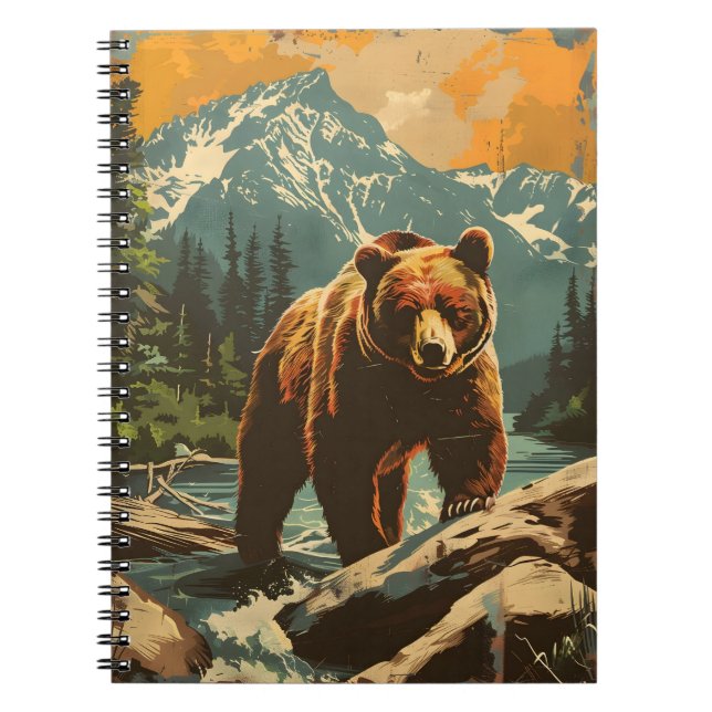 Vintage Illustration of the Brown Bear Notebook (Front)