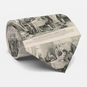 Vintage Illustration of the Declaration Committee Tie