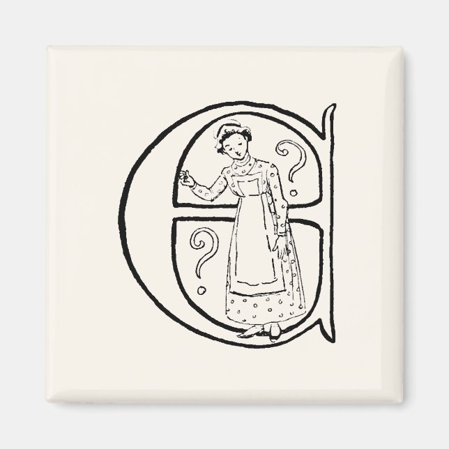 Vintage Illustration of the Letter E Magnet (Front)