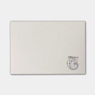 Vintage Illustration of the Letter T Post-it Notes