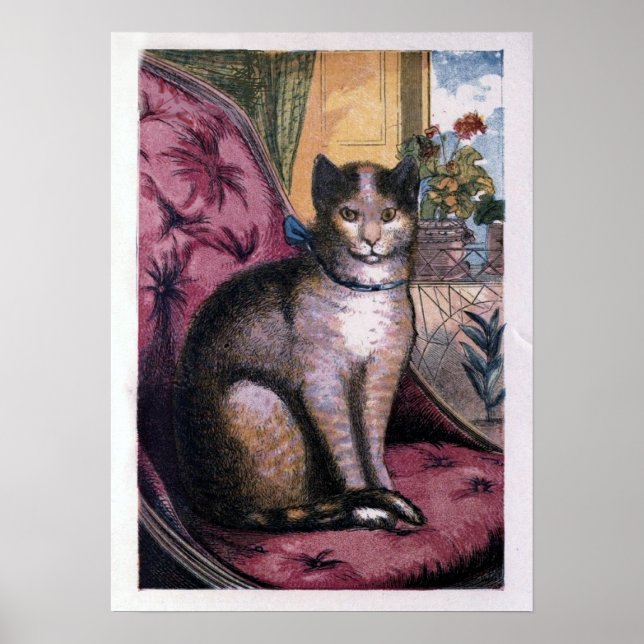Vintage Illustration "Our Cat" Print (Front)