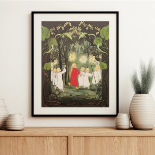 Vintage Illustration Princess in the Forest  Poster