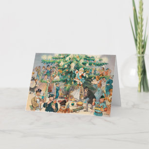 Vintage Illustration Puck's Christmas Tree, 1902 Card