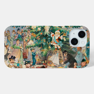 Vintage Illustration Puck's Christmas Tree, 1902 iPhone 15 Case