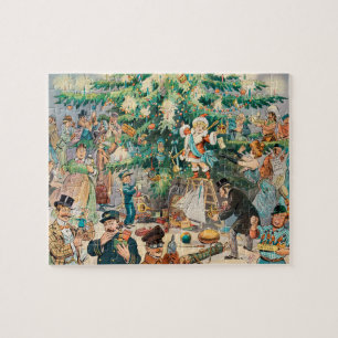 Vintage Illustration Puck's Christmas Tree, 1902 Jigsaw Puzzle