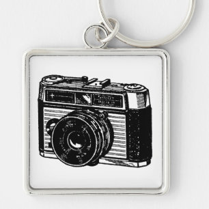 VINTAGE ILLUSTRATION small camera keychain