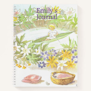 Vintage Illustration Thumbelina by Elsa Beskow  Notebook