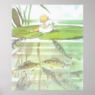 Vintage Illustration Thumbelina by Elsa Beskow Poster