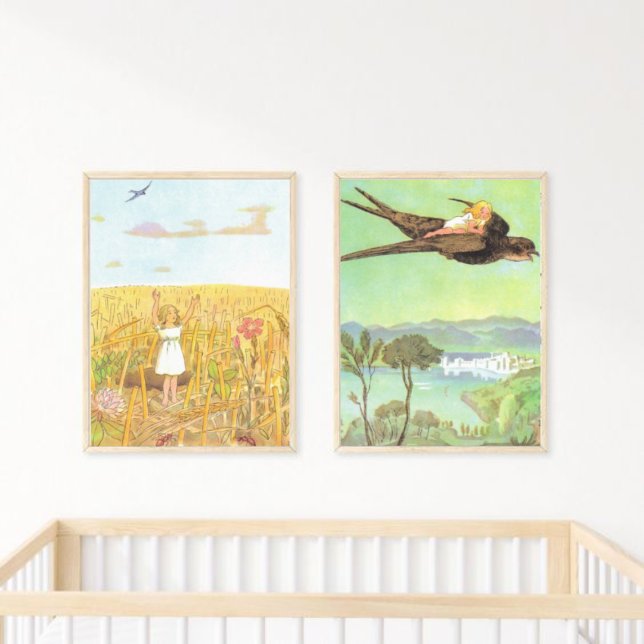 Vintage Illustration Thumbelina by Elsa Beskow Poster (Creator Uploaded)