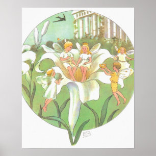 Vintage Illustration Thumbelina by Elsa Beskow  Poster