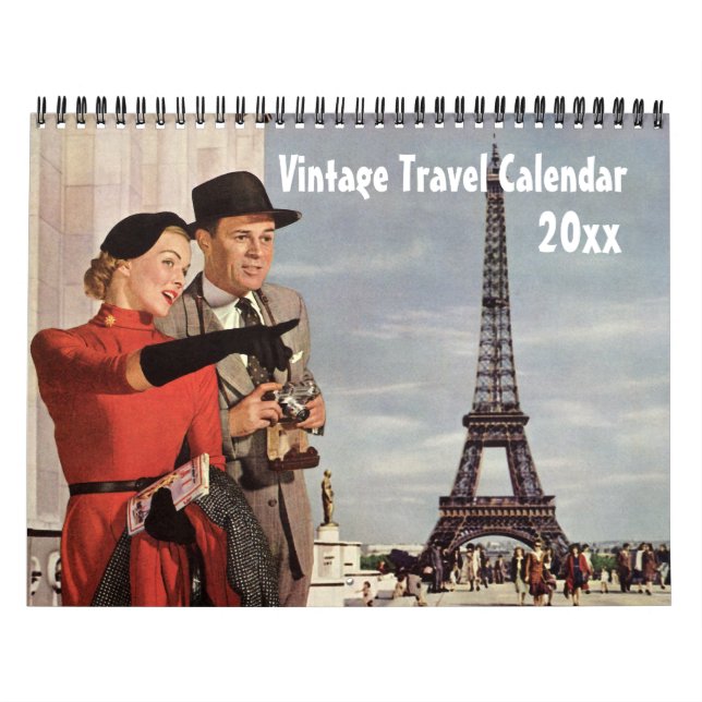 Vintage Illustration Travel and Transportation Calendar (Cover)
