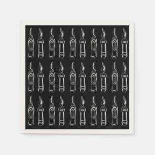 VINTAGE ILLUSTRATION white Pruners paper Napkin