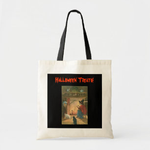 Vintage Illustration Witchy Halloween Treats Bag! Tote Bag