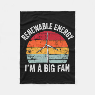 Vintage I'm A Big Fan Funny Renewable Energy Gift Fleece Blanket