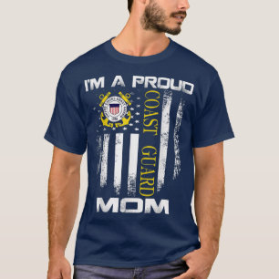 Vintage Im A Proud Coast Guard Mum With American F T-Shirt