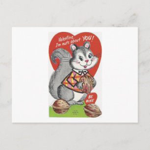 Vintage "I'm Nuts About You" Valentine Holiday Postcard