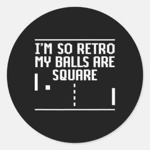 Vintage I'm So Retro My Are Square Gamer Classic Round Sticker