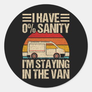 Vintage I'm Staying In Tha Van Phasmophobia Men Wo Classic Round Sticker