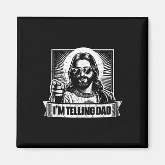 Vintage Im Telling Dad Jesus Religious Christian H Magnet