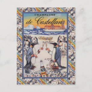 Vintage image,  Champagne de Castellane Postcard