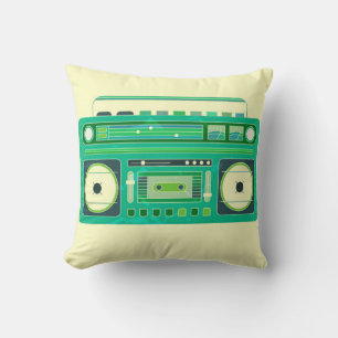 Vintage image of a classic boom box cushion