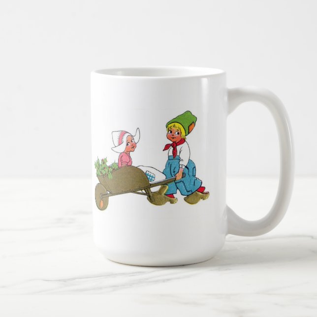 Vintage Image with Two Dutch Children Mug (Right)