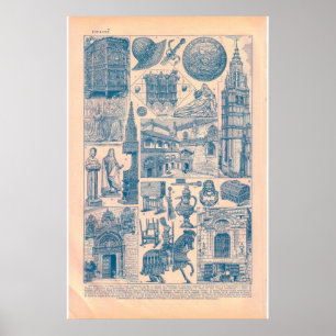 VIntage images of Spain 1920 Poster