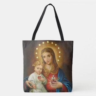 Vintage Immaculate Heart of Mary w/Baby Jesus Tote Bag