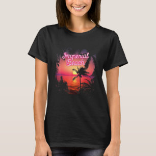 Vintage Imperial Beach California Palms Pink Light T-Shirt