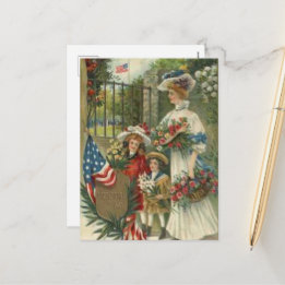 Vintage Impressionism Honouring Memorial Day Holiday Postcard