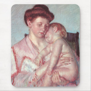 Vintage Impressionism, Sleepy Baby by Mary Cassatt Mouse Pad