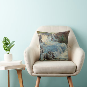 Vintage Impressionism, The Waterfall by Twachtman Cushion