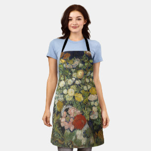Vintage Impressionist Floral Bouquet Van Gogh Apron