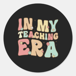 Vintage In My Teaching Era Cool Teacher Appreciati Classic Round Sticker