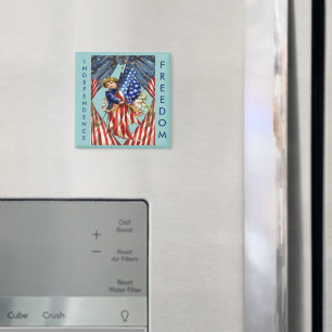 Vintage Independence and Freedom Magnet