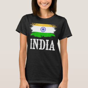 Vintage India Flag I Love India T-Shirt