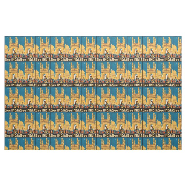 Vintage India Travel customisable fabric (Fat Quarter)