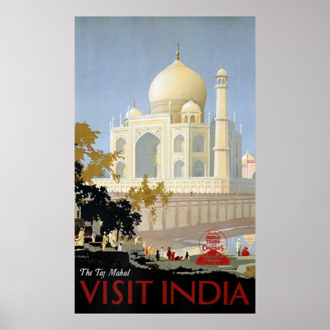 VINTAGE INDIA TRAVEL POSTER (Front)